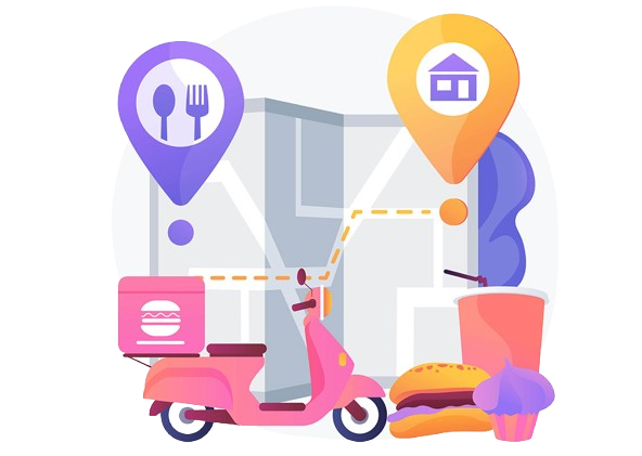 Food delivery icon promoting El Fogón Taquería's Mexican food delivery service.